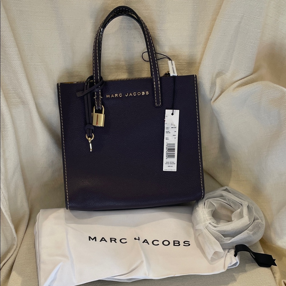 Marc Jacobs Pebbled Leather Satchel in Deep Plum with Gold Hardware